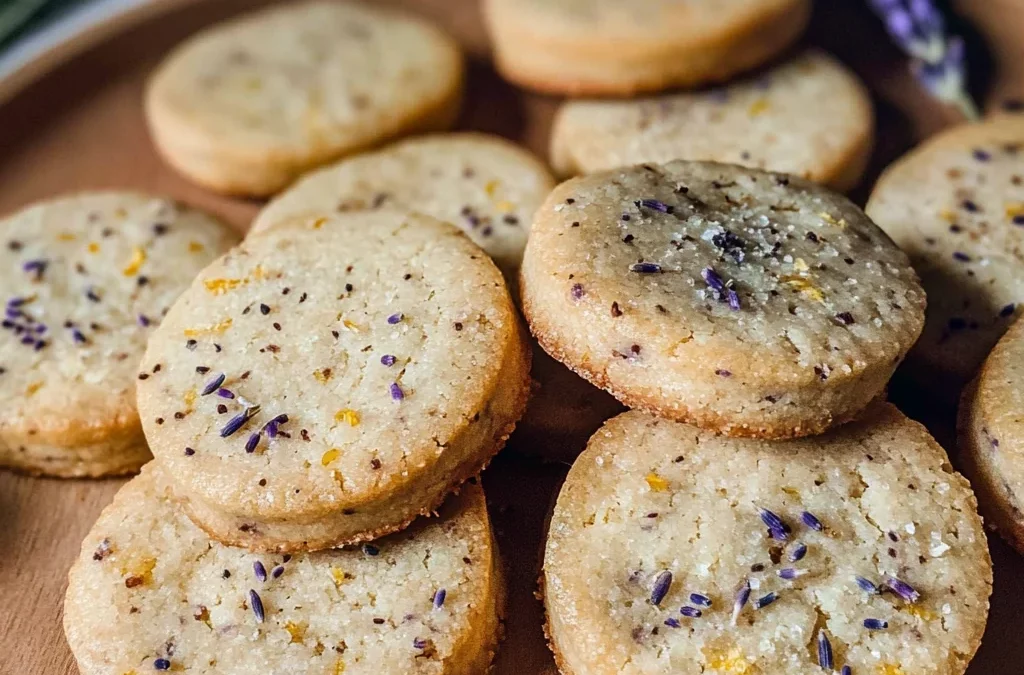 SHORTBREAD COOKIES WITH LAVENDER  AND ORANGE PEEL